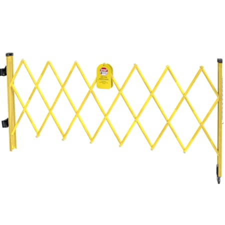 Ballymore Adjustable Aisle Safety Barricade Gate, Fiberglass, 52 in. H, 14 in.-12 ft W, Yellow, 2PK SAFETY GATE FIBERGLASS-Y